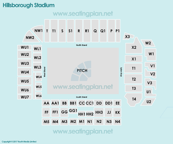 Hillsborough Stadium Layout   Hillsborough Stadium Seating Plan 