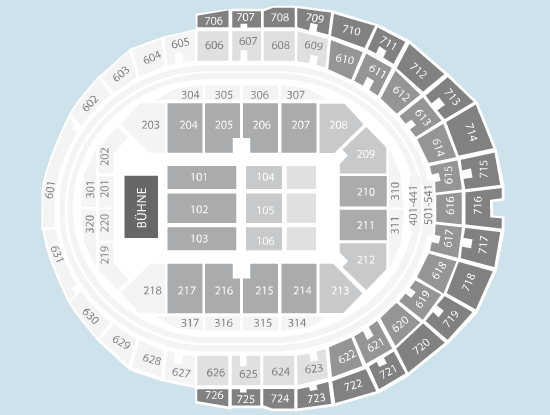 Seated Seating Plan - Lanxess Arena