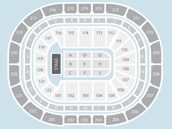 Seated Seating Plan - Manchester Arena