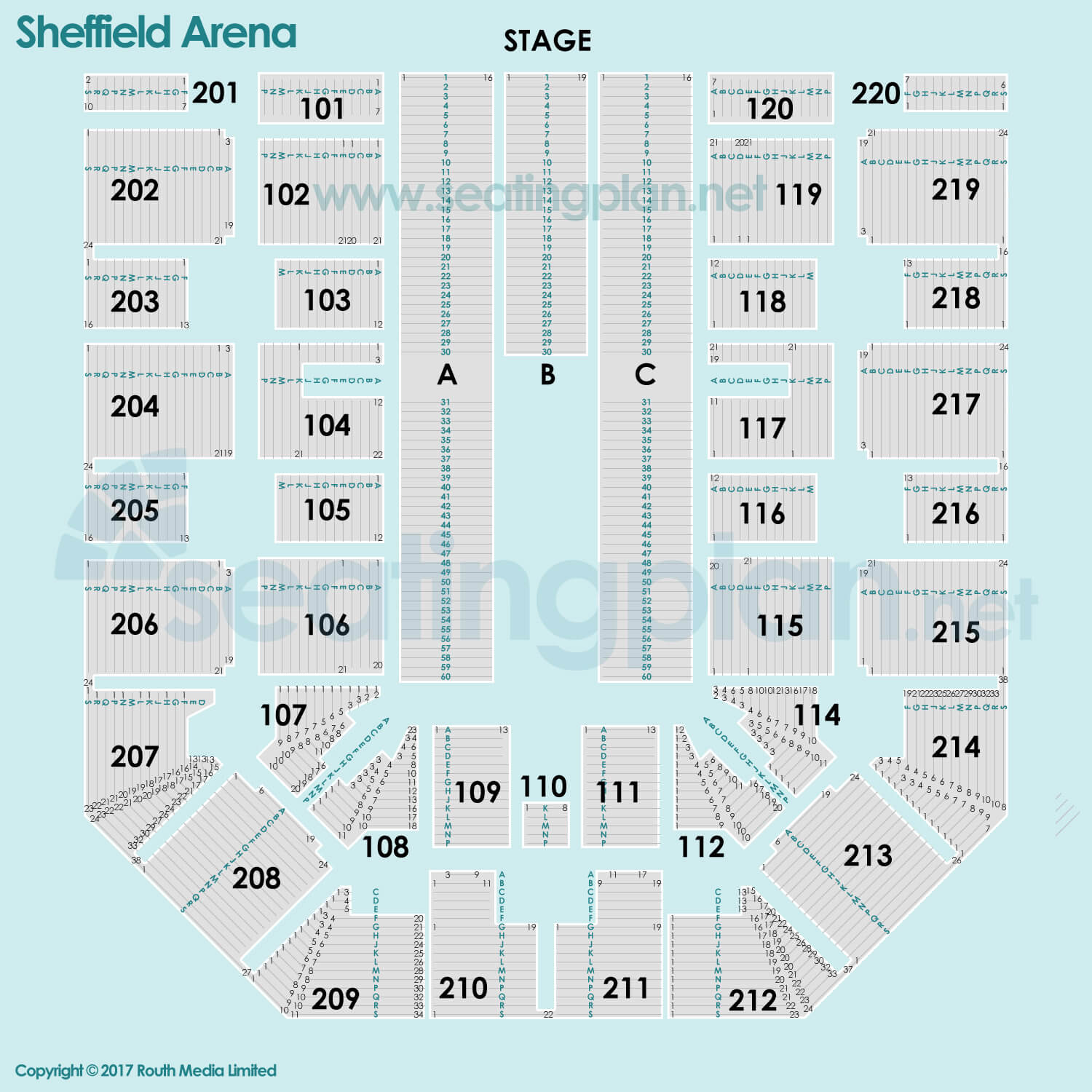 royal farms arena detailed seat map